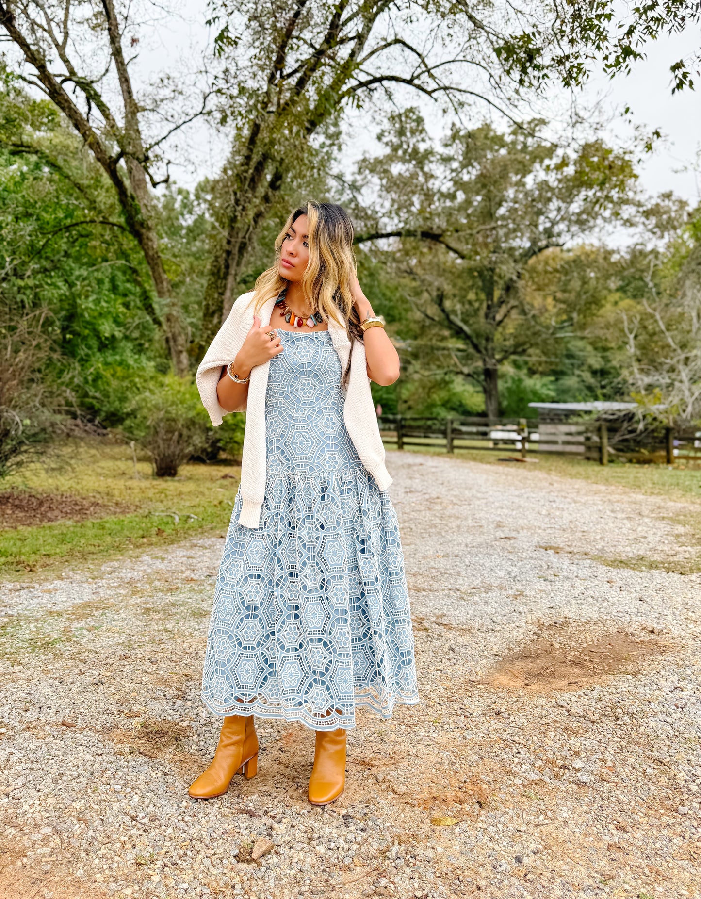 Blue Ivory Midi Dress - RESTOCK!!