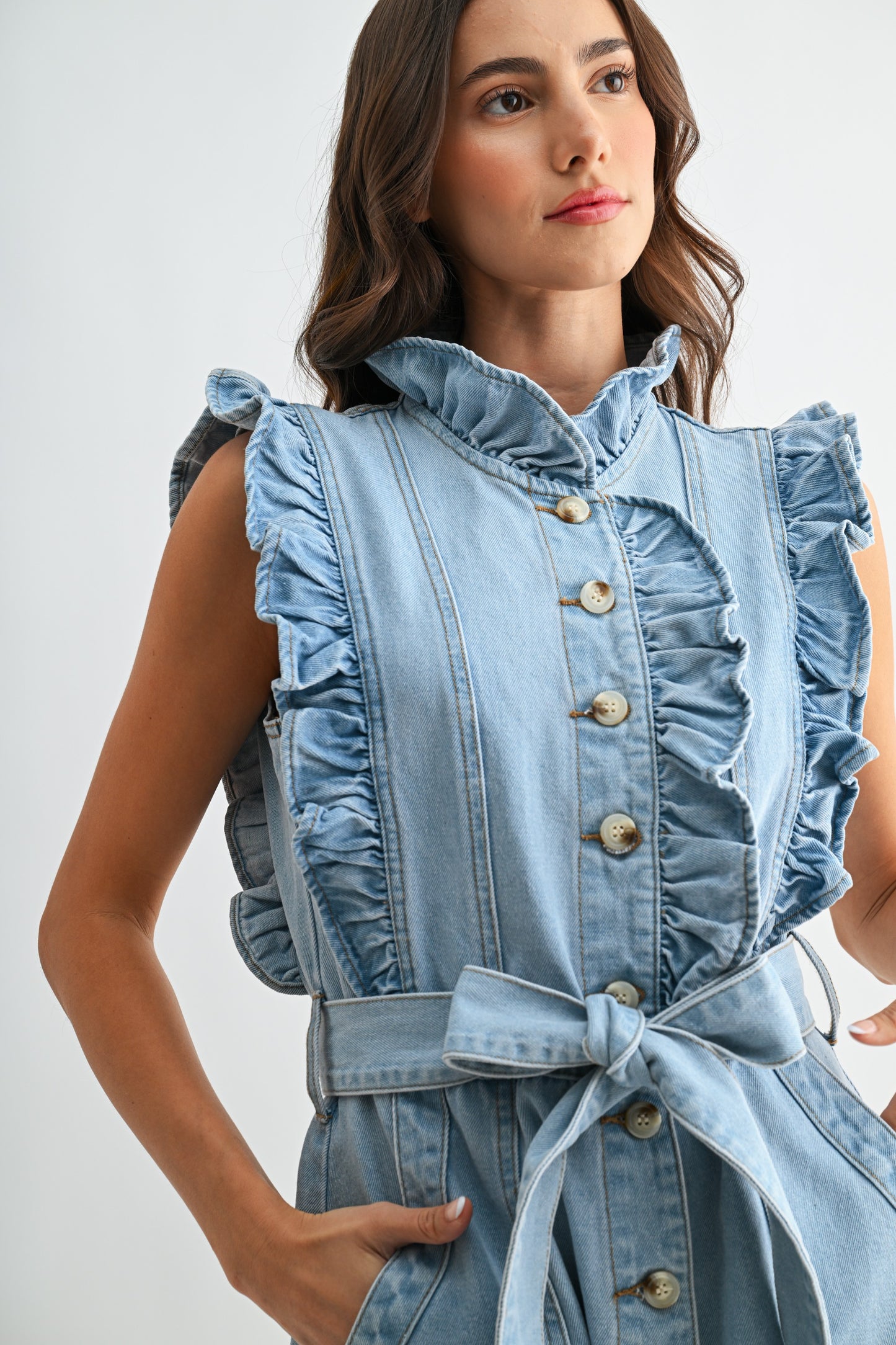 Sweet Carolina Denim Mini Dress (PRE-ORDER/AVAILABLE TO SHIP 8/13)