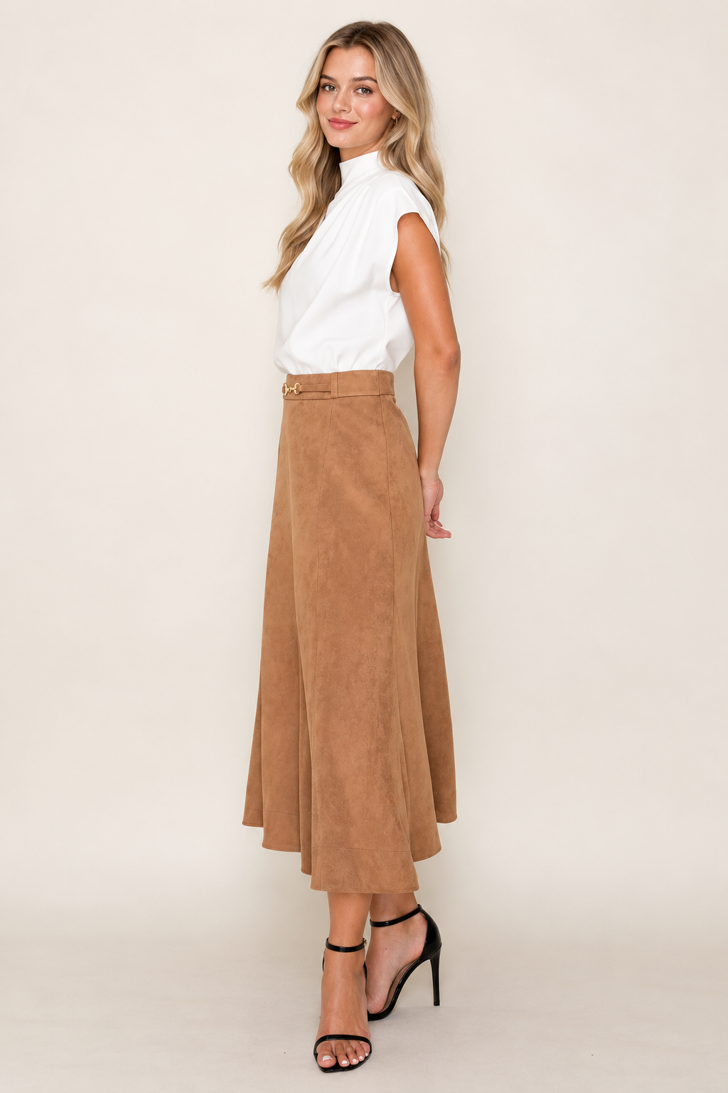 The Sally Suede Midi Skirt