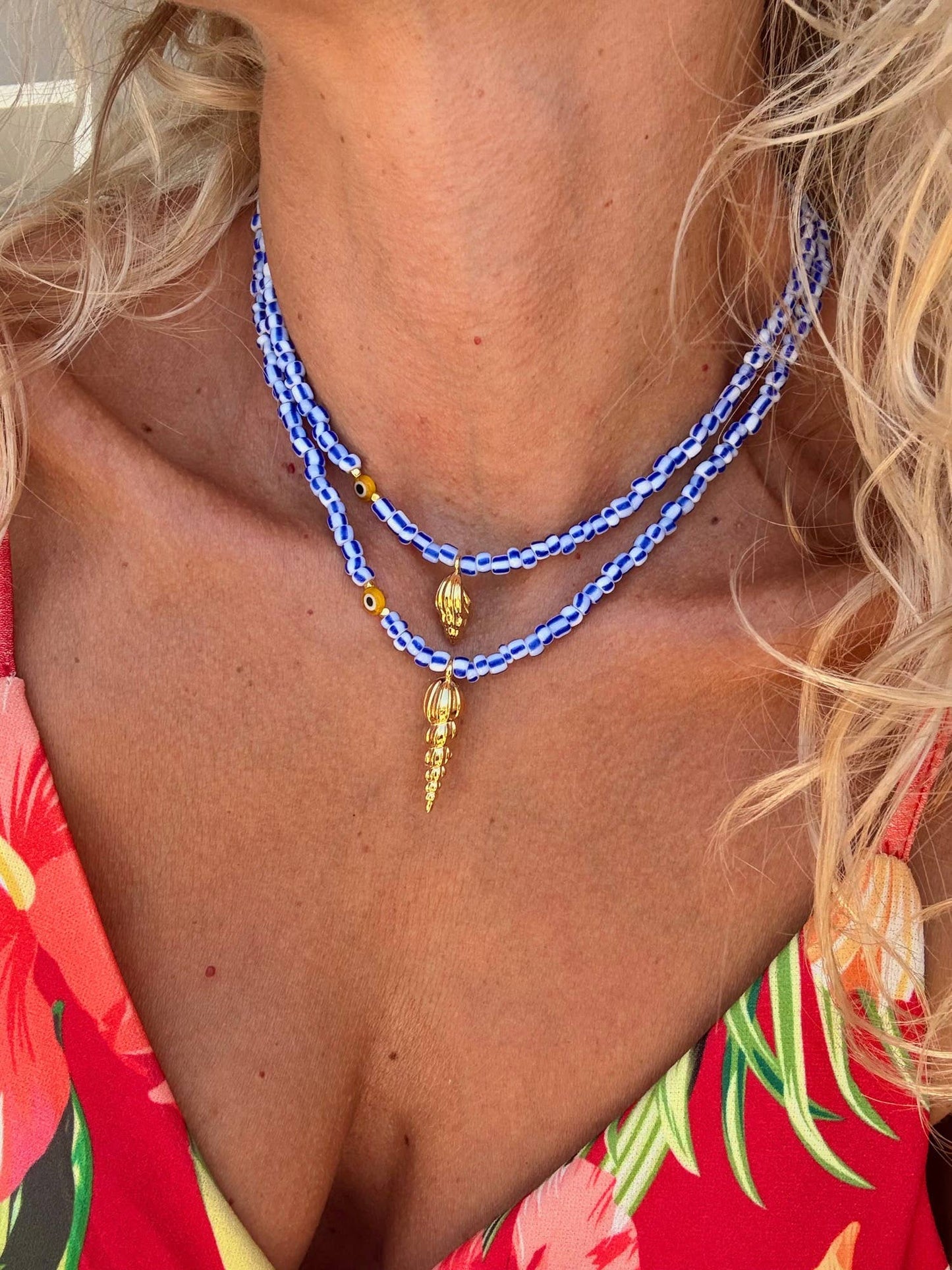 Blue Horizon Shell Necklace