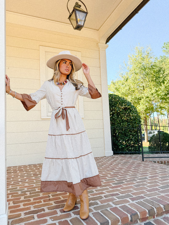 Savannah Striped Midi Dress