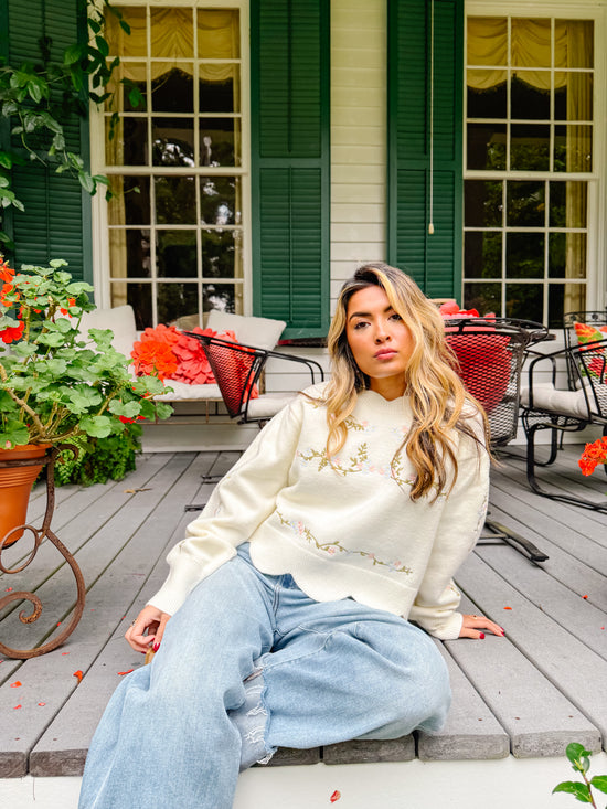 The Meadow Bloom Scallop Sweater