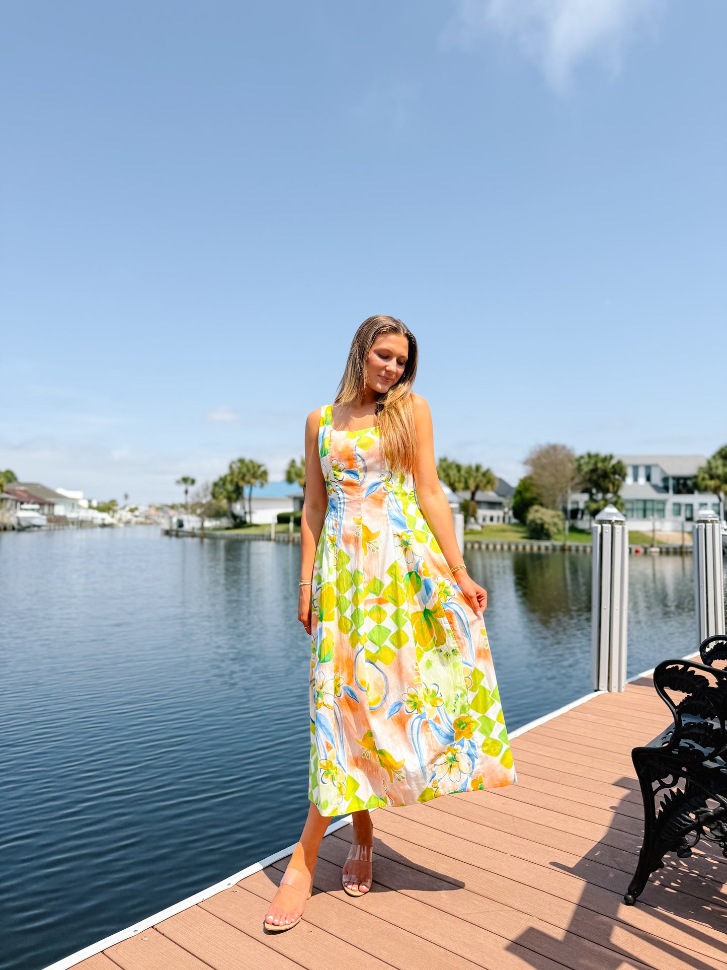 Citrus Coast Midi Dress