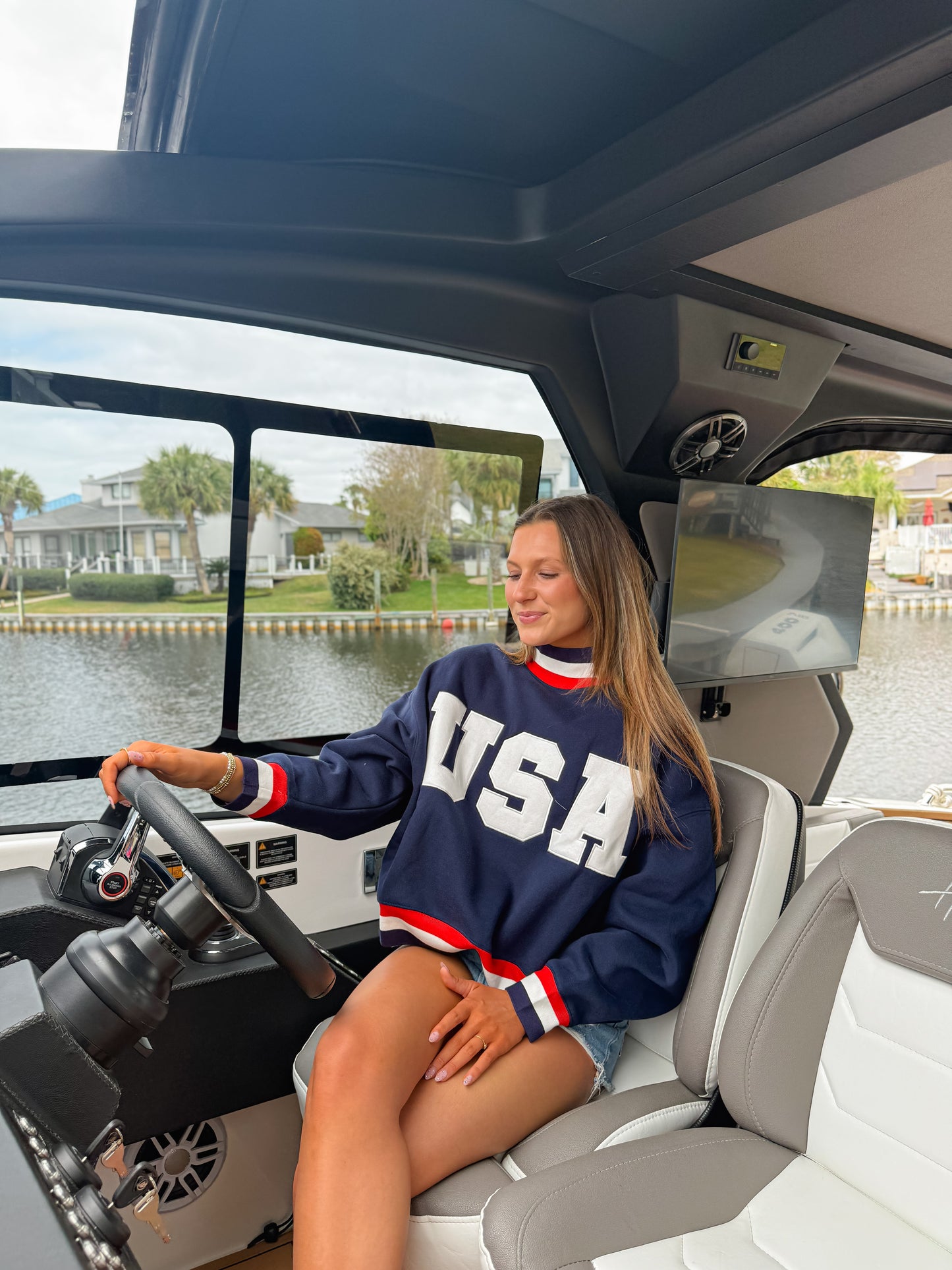 USA Varsity Sweatshirt - Navy