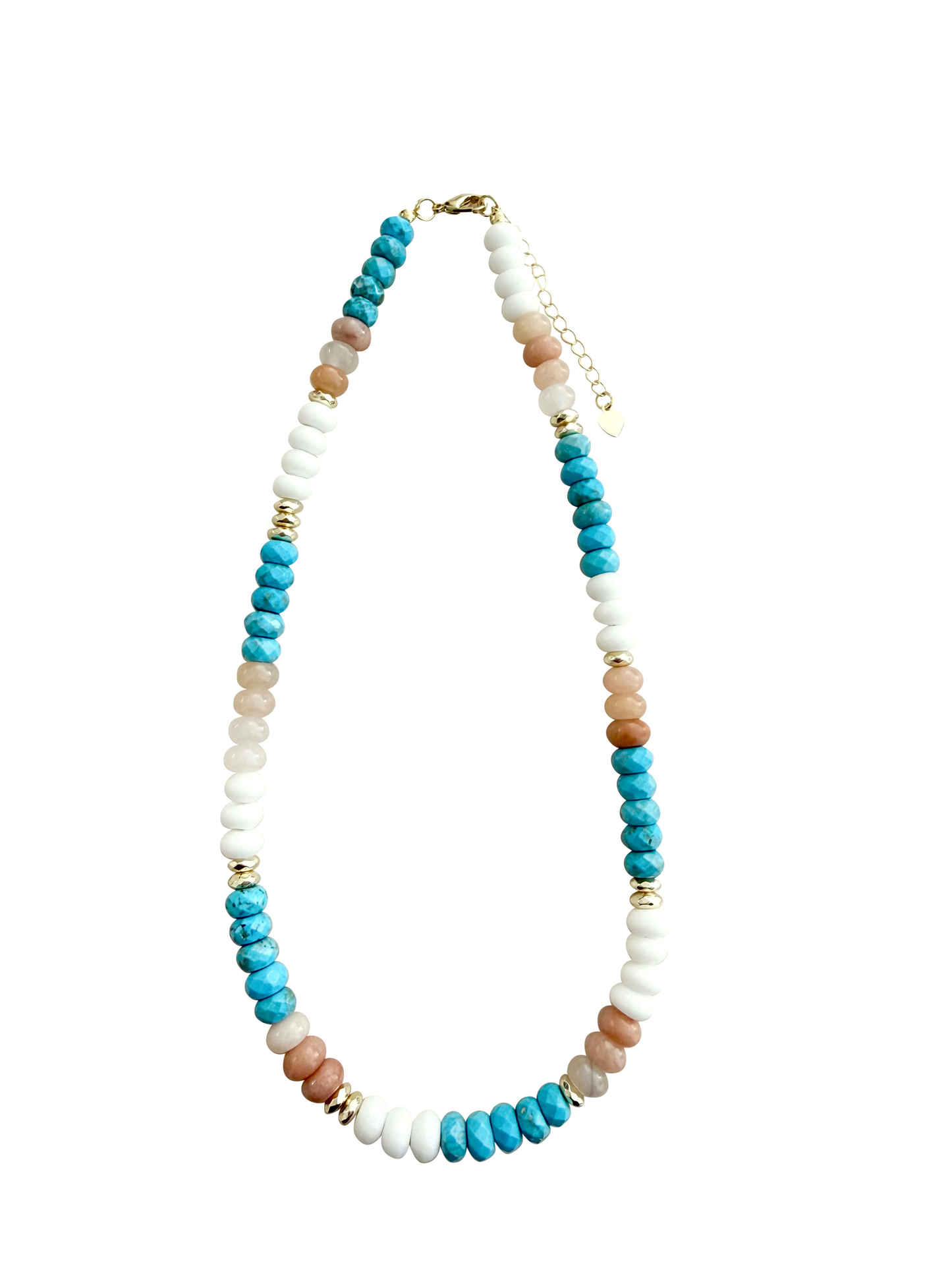 Kerry White and Turquoise Mix Beaded Necklace