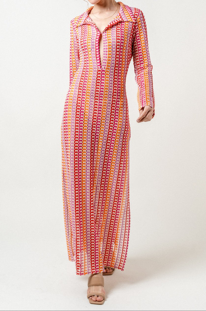 Sunset Groove Knit Maxi Dress