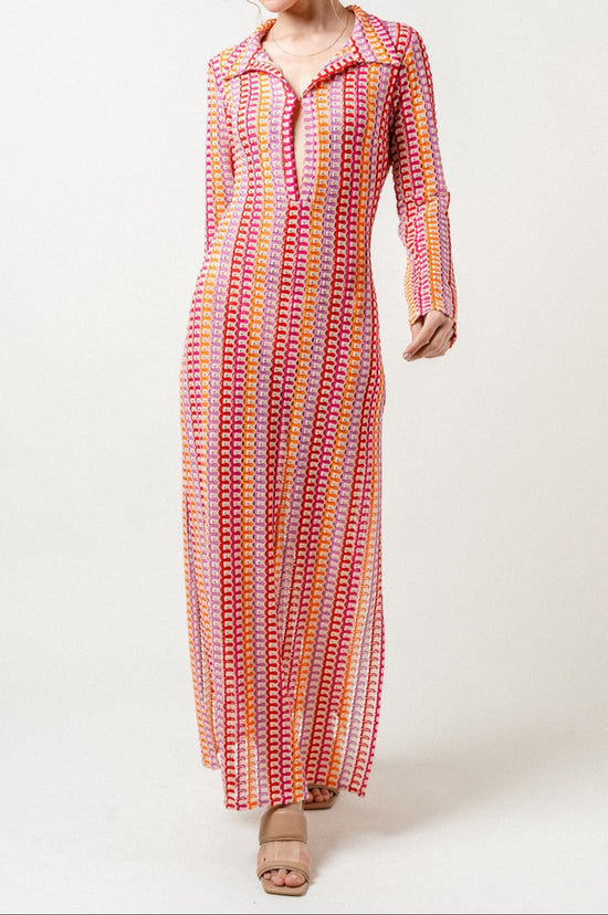 Sunset Groove Knit Maxi Dress
