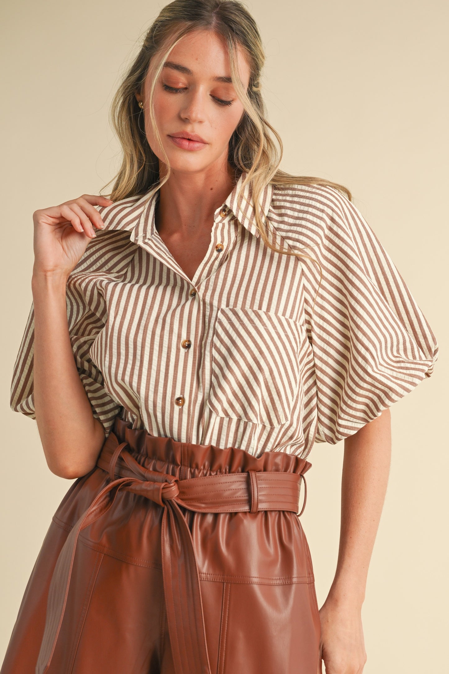 Espresso Lane Blouse - PREORDER (AVAILABLE TO SHIP 7/3)