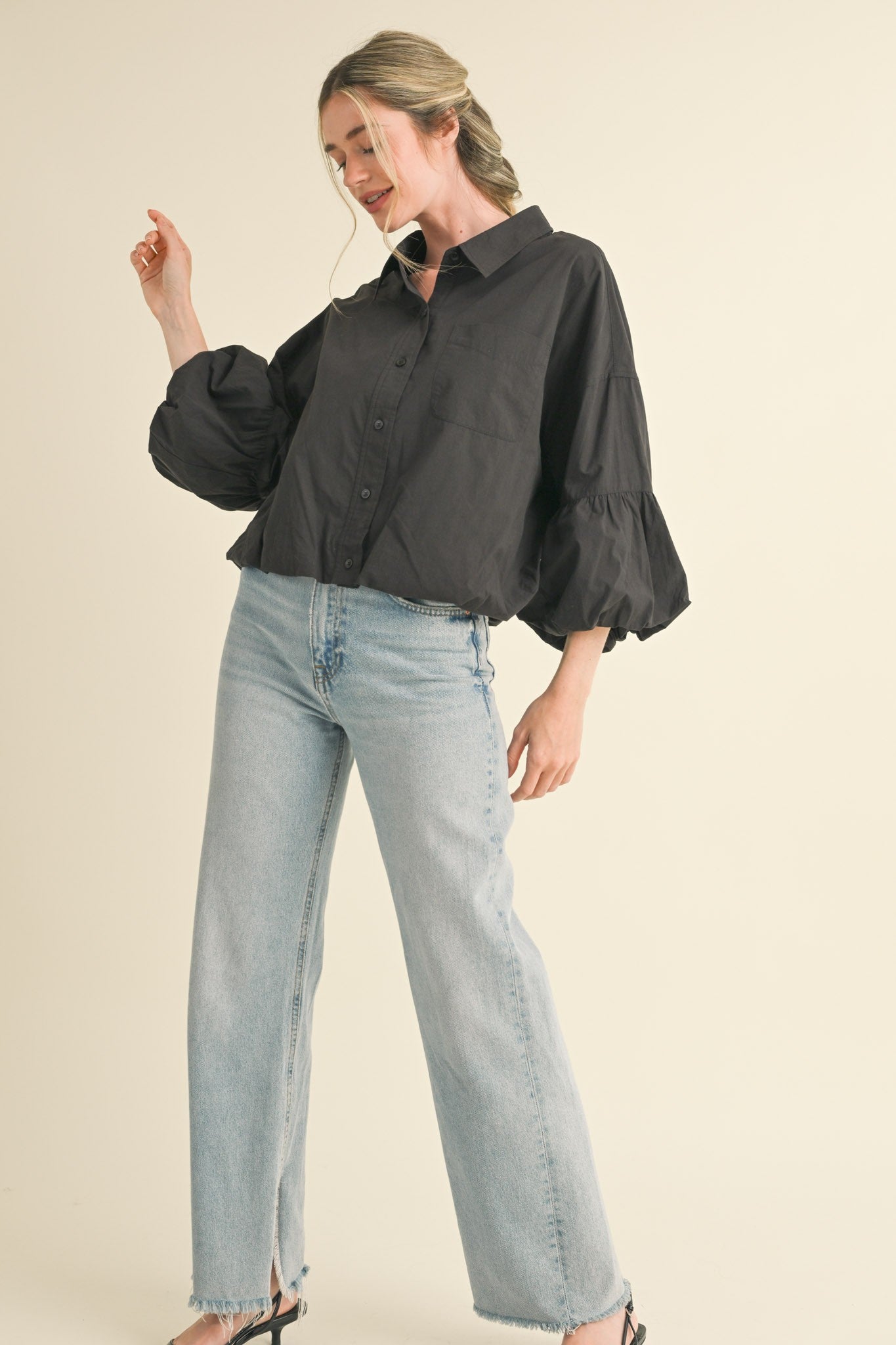 Betty Black Blouse