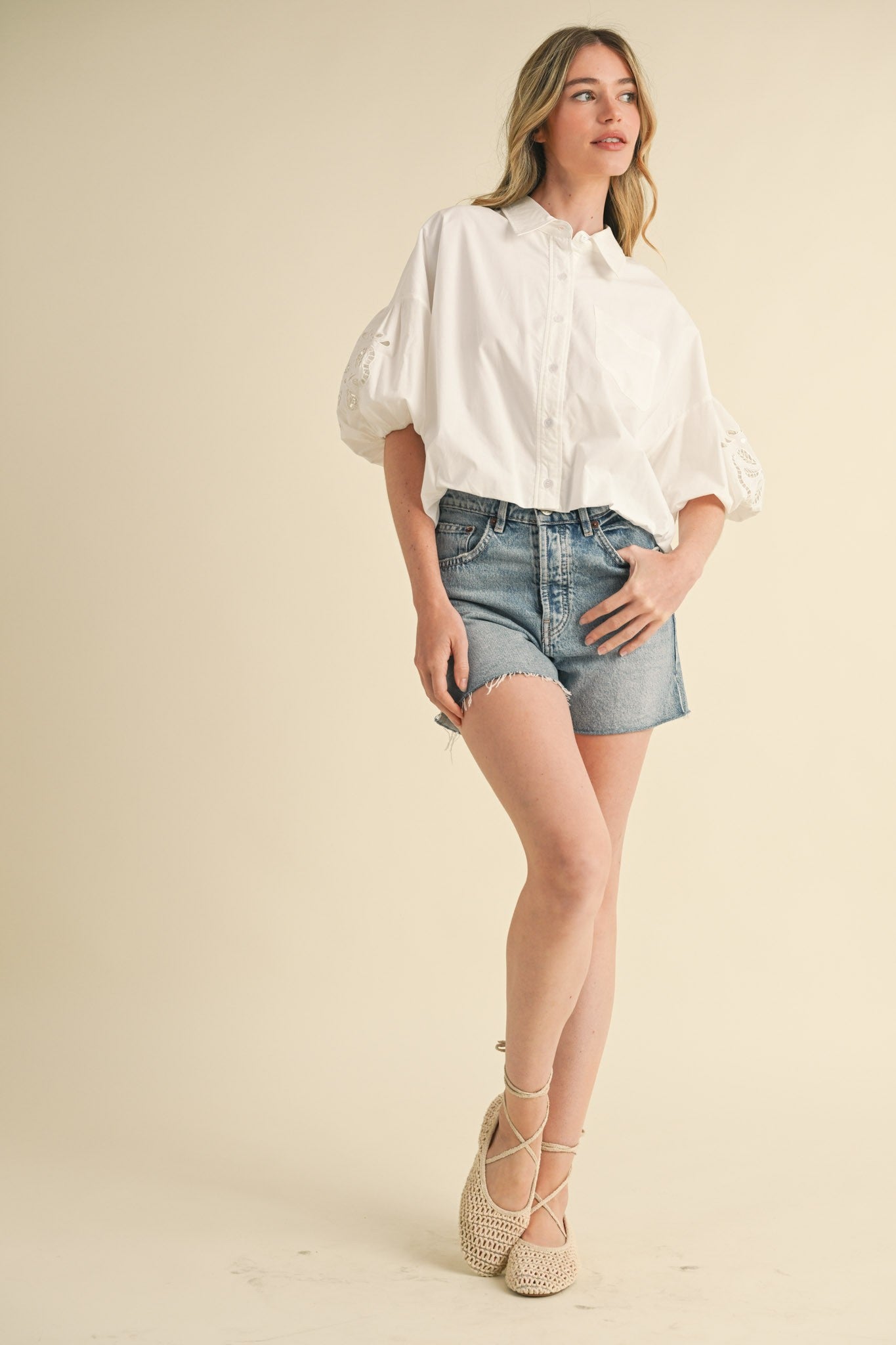White Willow Eyelet Blouse - PREORDER (AVAILABLE TO SHIP 7/3)