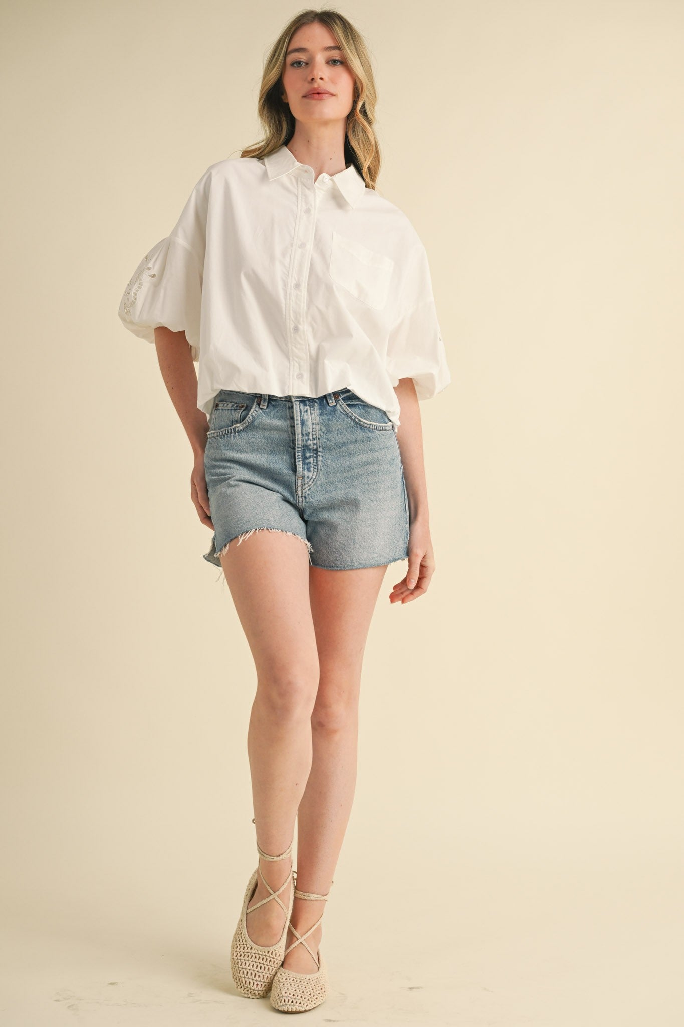 White Willow Eyelet Blouse - PREORDER (AVAILABLE TO SHIP 7/3)