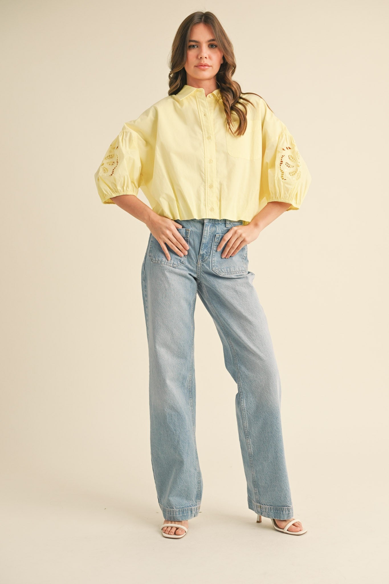 Lemon Drop Eyelet Blouse - PREORDER (AVAILABLE TO SHIP 7/3)