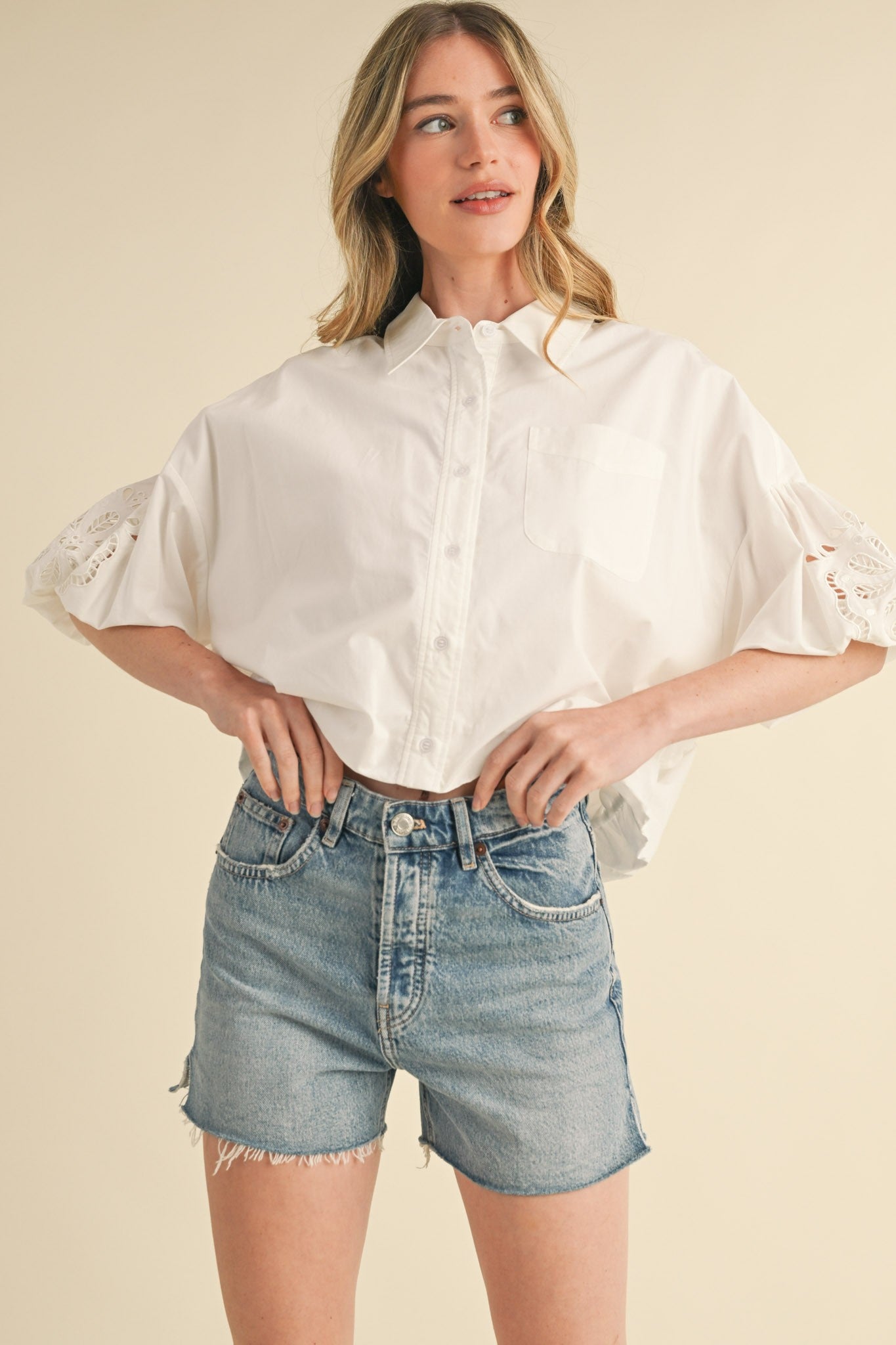 White Willow Eyelet Blouse - PREORDER (AVAILABLE TO SHIP 7/3)
