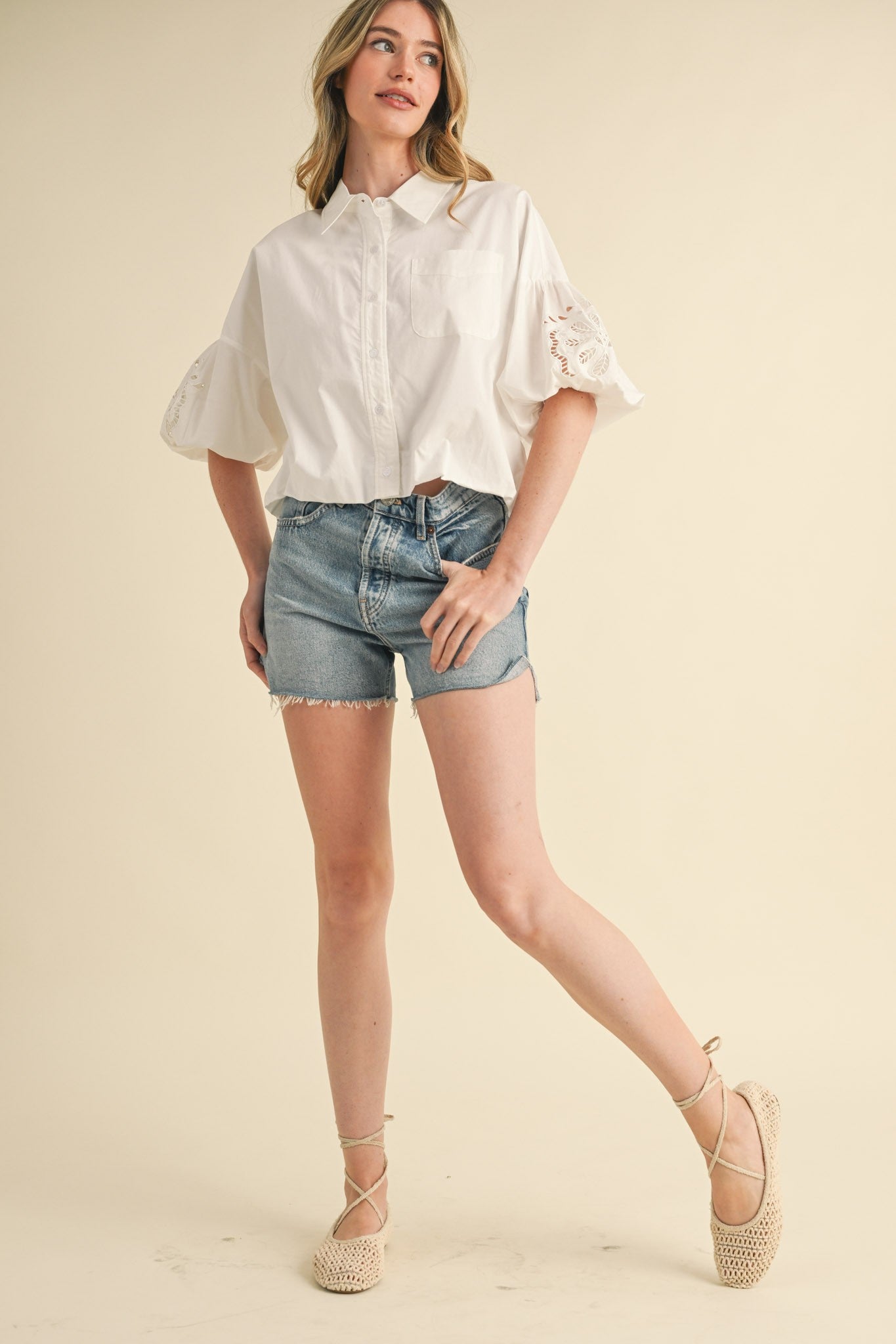 White Willow Eyelet Blouse - PREORDER (AVAILABLE TO SHIP 7/3)