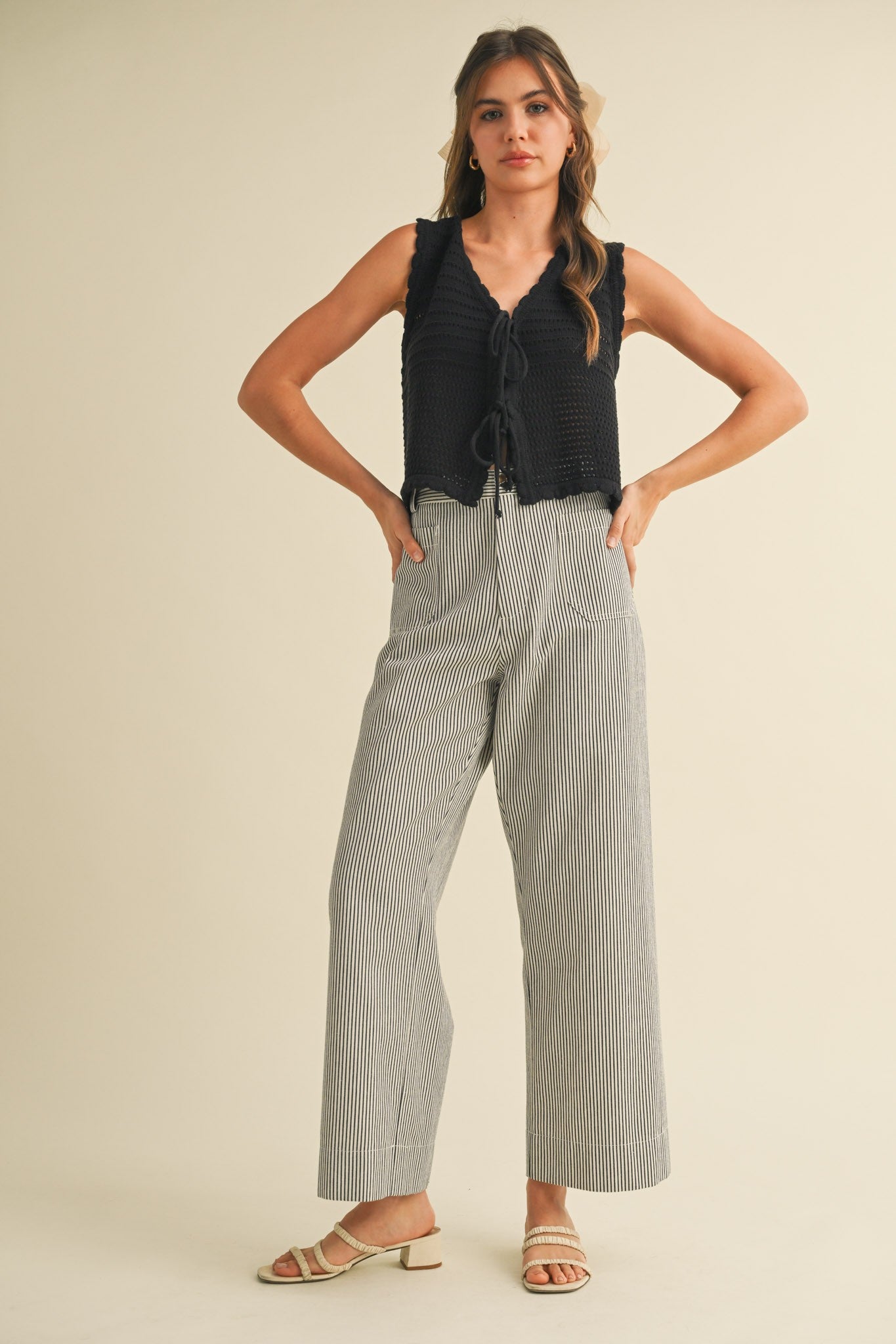 Jessica Striped Wide Leg Pants
