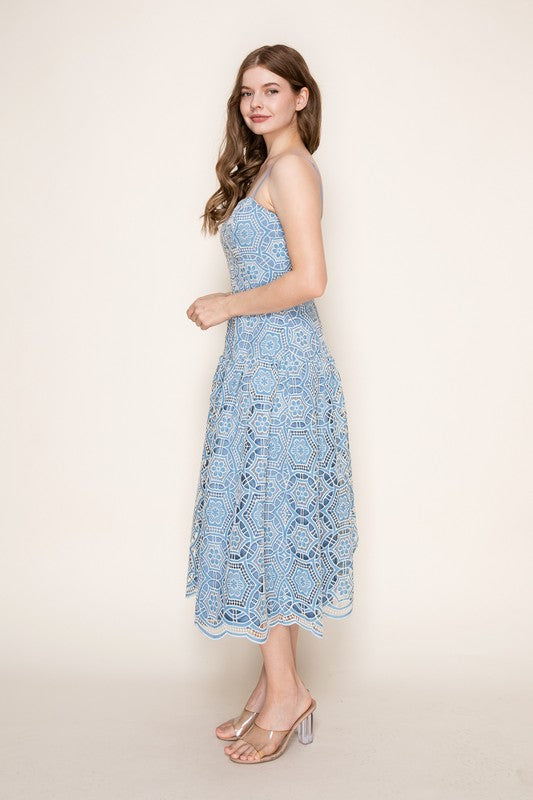 Blue Ivory Midi Dress (PRE-ORDER - AVAILABLE 10/22) RESTOCK!!