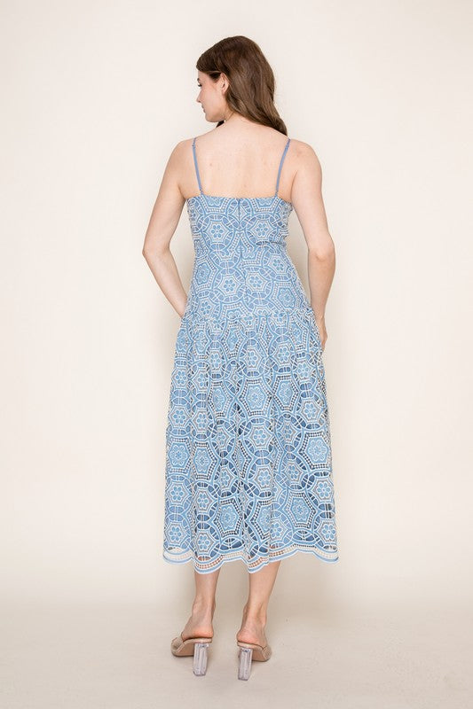 Blue Ivory Midi Dress (PRE-ORDER - AVAILABLE 10/22) RESTOCK!!