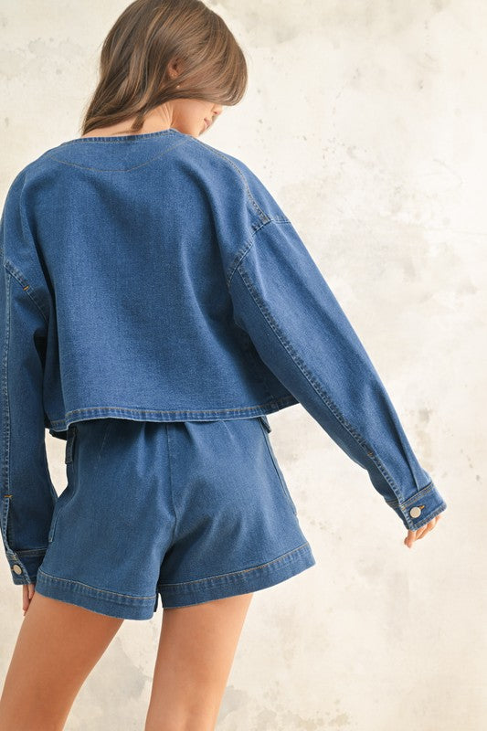 The Cali Denim Tie-Waist Shorts