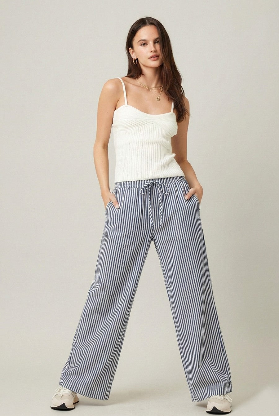 Blue Tide Stripe Linen Pants