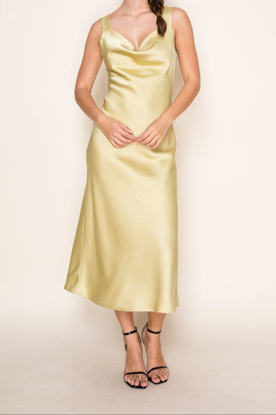 Sage Serenity Satin Dress