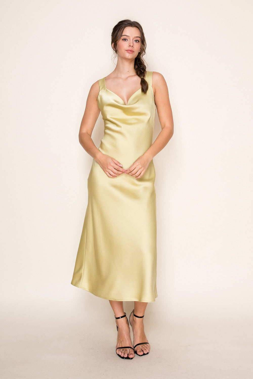 Sage Serenity Satin Dress