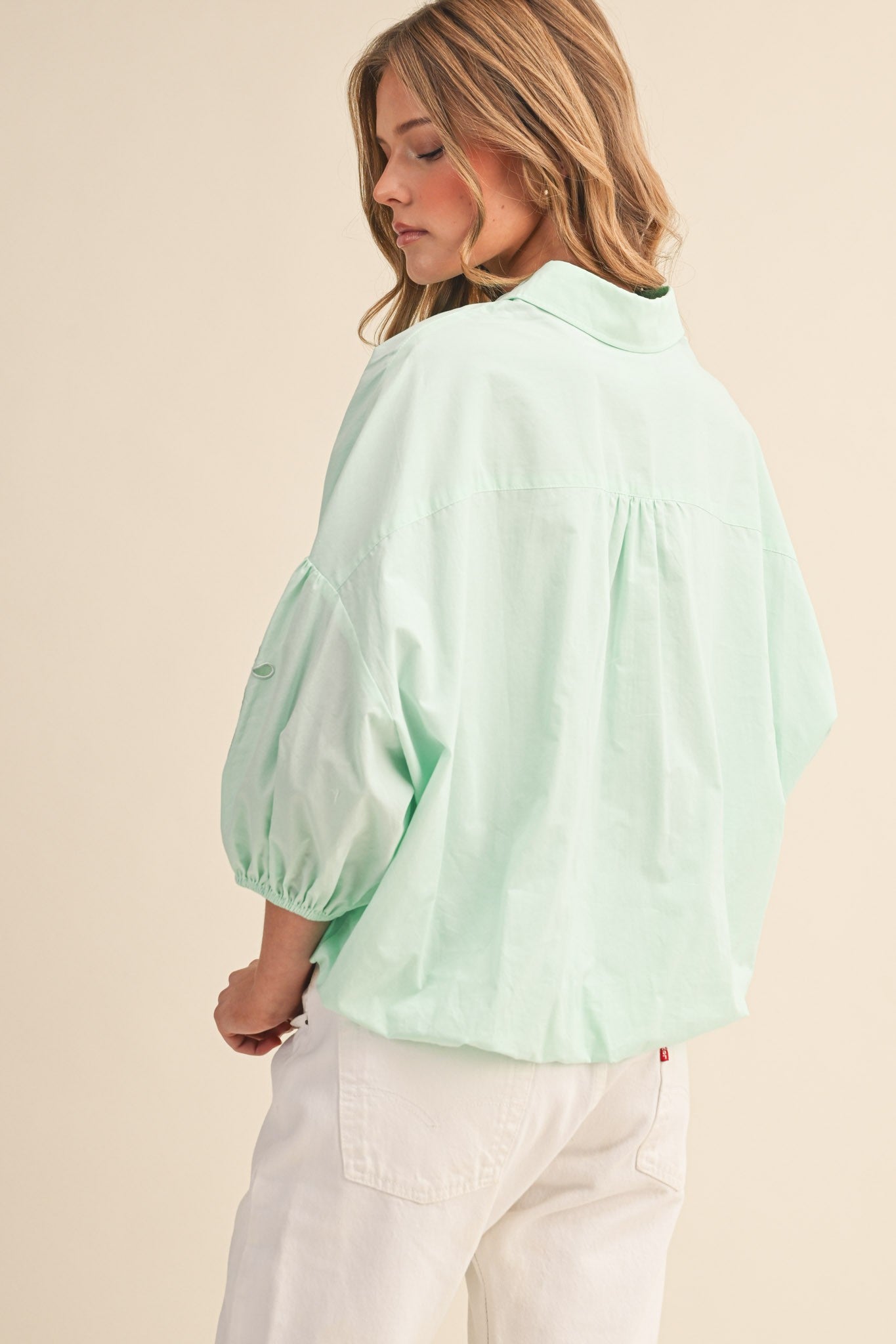 Mint To Be Eyelet Blouse - PREORDER (AVAILABLE TO SHIP 7/3)
