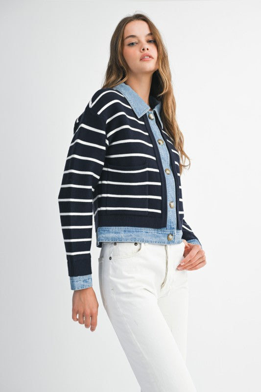 The Brooklyn Stripe Denim Jacket