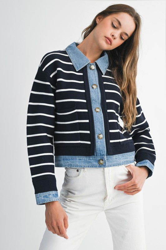 The Brooklyn Stripe Denim Jacket