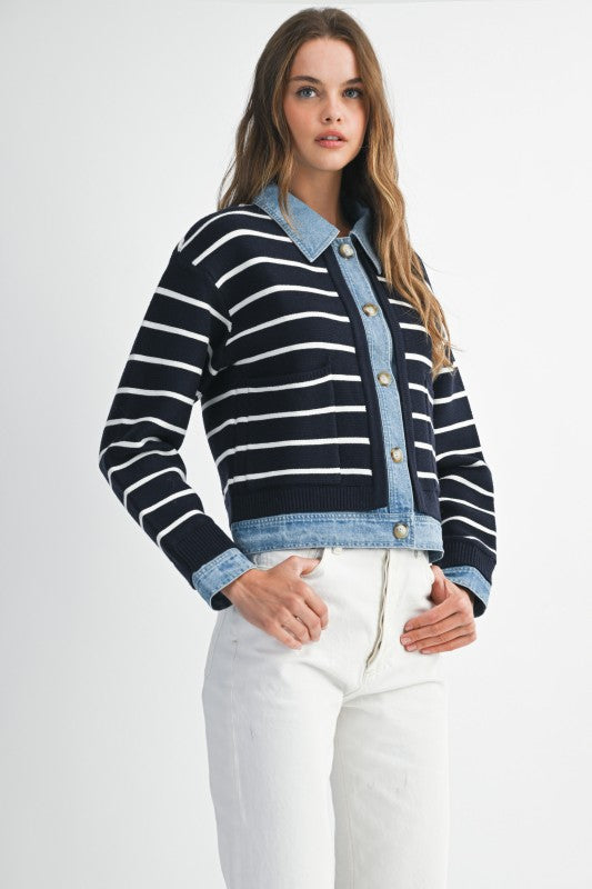 The Brooklyn Stripe Denim Jacket