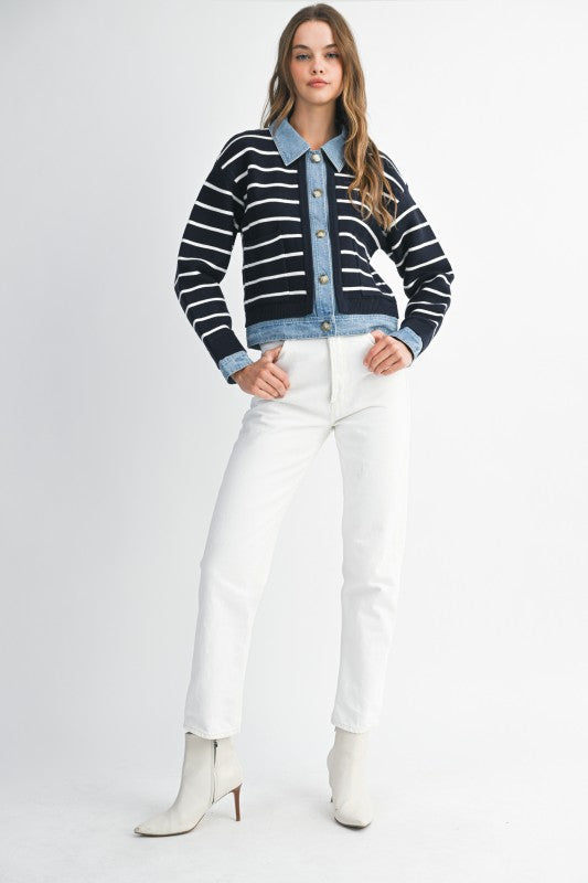 The Brooklyn Stripe Denim Jacket
