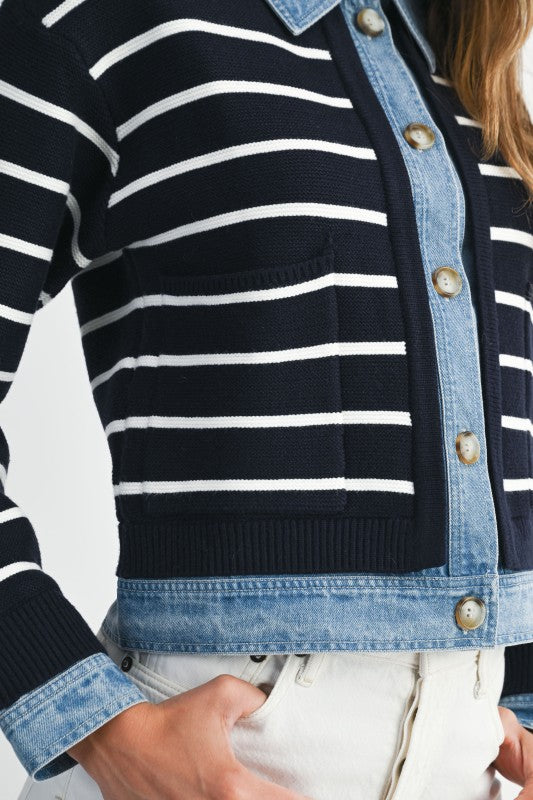 The Brooklyn Stripe Denim Jacket