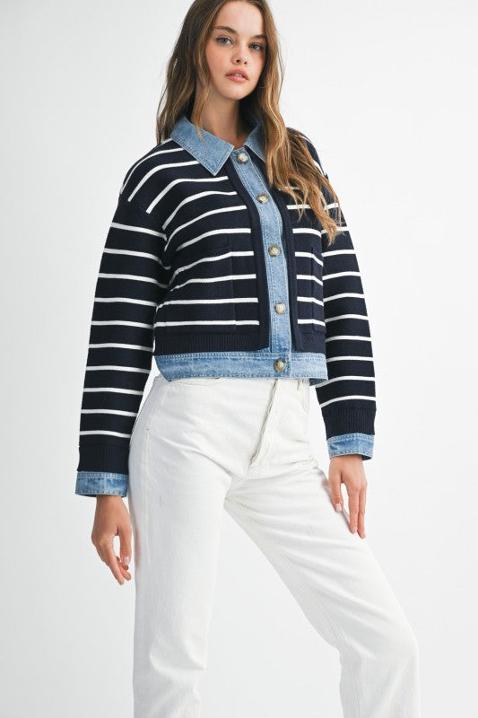 The Brooklyn Stripe Denim Jacket