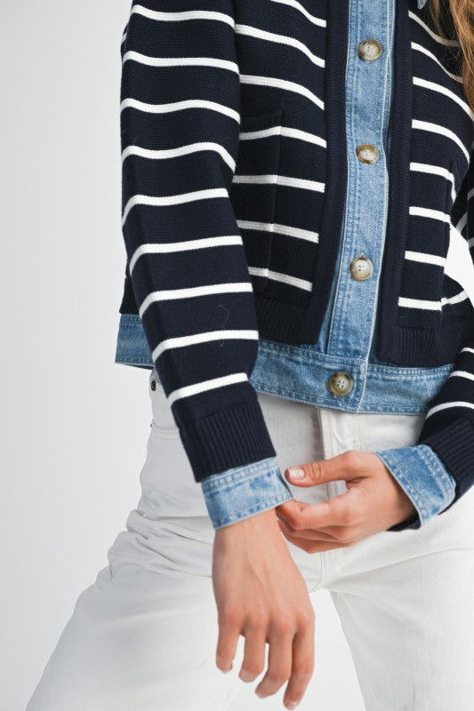 The Brooklyn Stripe Denim Jacket