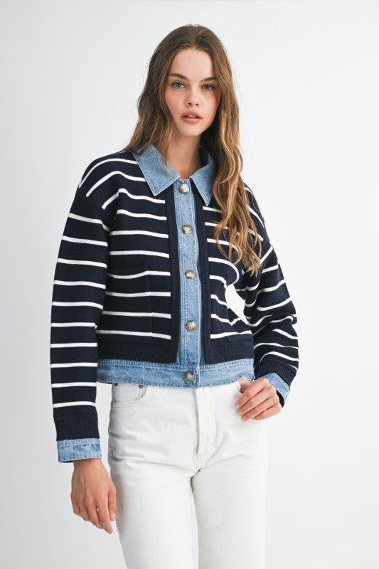 The Brooklyn Stripe Denim Jacket