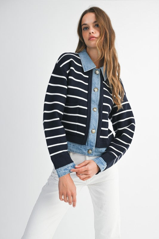 The Brooklyn Stripe Denim Jacket