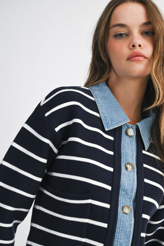 The Brooklyn Stripe Denim Jacket
