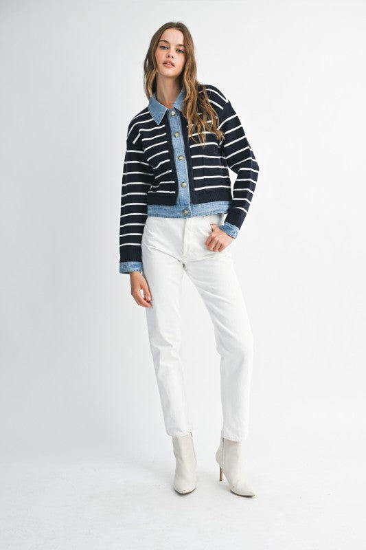 The Brooklyn Stripe Denim Jacket