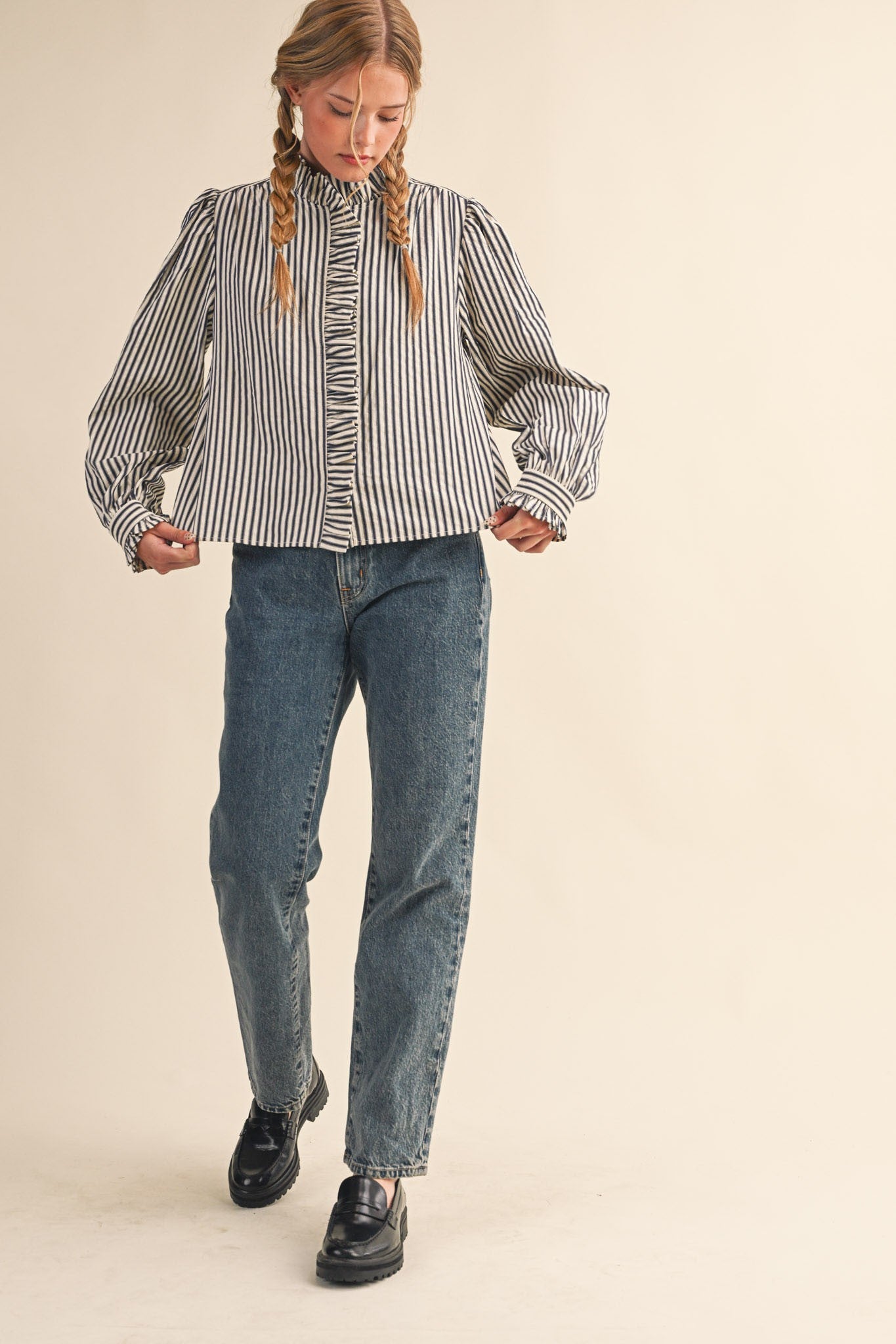 Layla Ruffled Stripe Blouse
