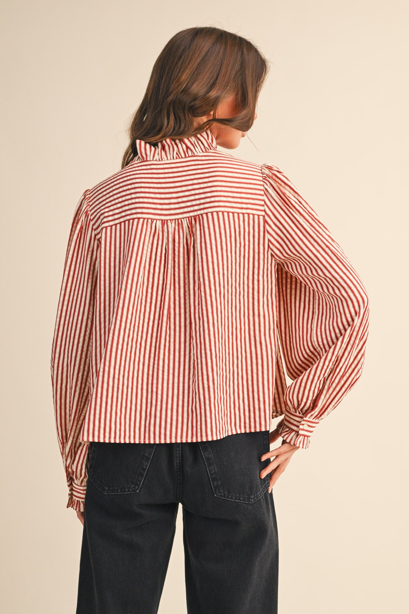 Emma Ruffled Stripe Blouse