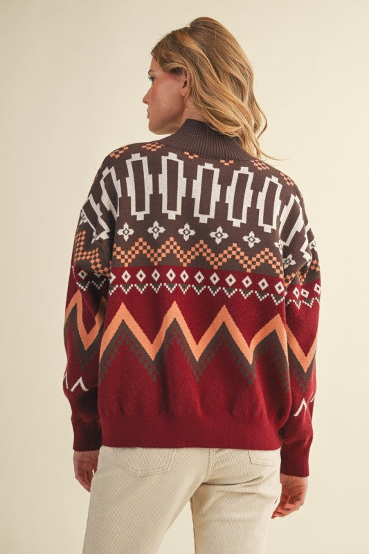 Sierra Sunset Half-Zip Sweater