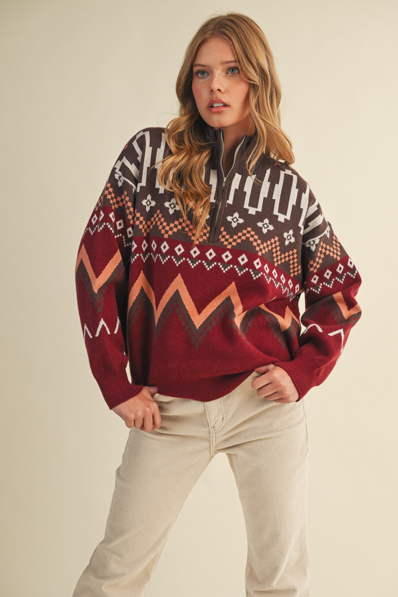 Sierra Sunset Half-Zip Sweater