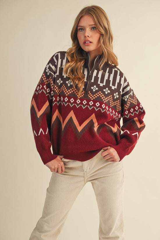 Sierra Sunset Half-Zip Sweater