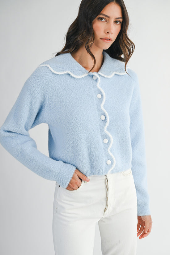 Sally Scallop Edge Collar Cardigan (PRE-ORDER - AVAILABLE 10/24)