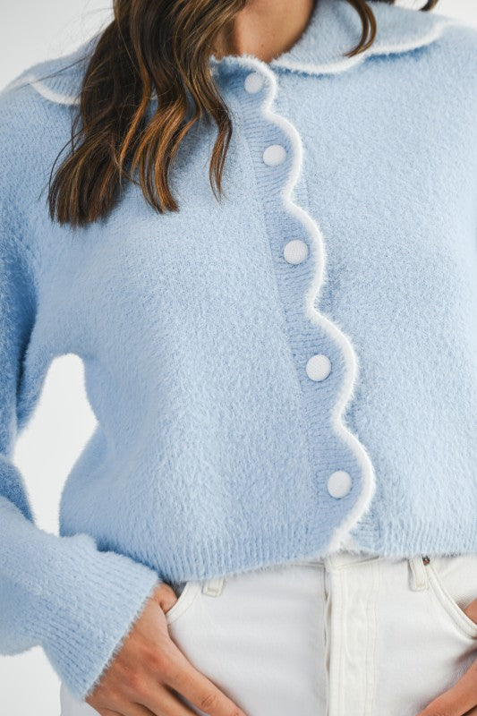 Sally Scallop Edge Collar Cardigan (PRE-ORDER - AVAILABLE 10/24)