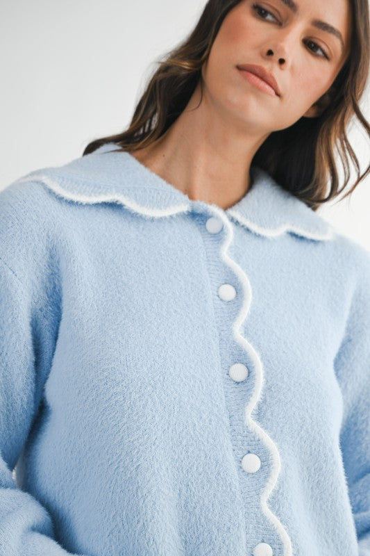 Sally Scallop Edge Collar Cardigan (PRE-ORDER - AVAILABLE 10/24)