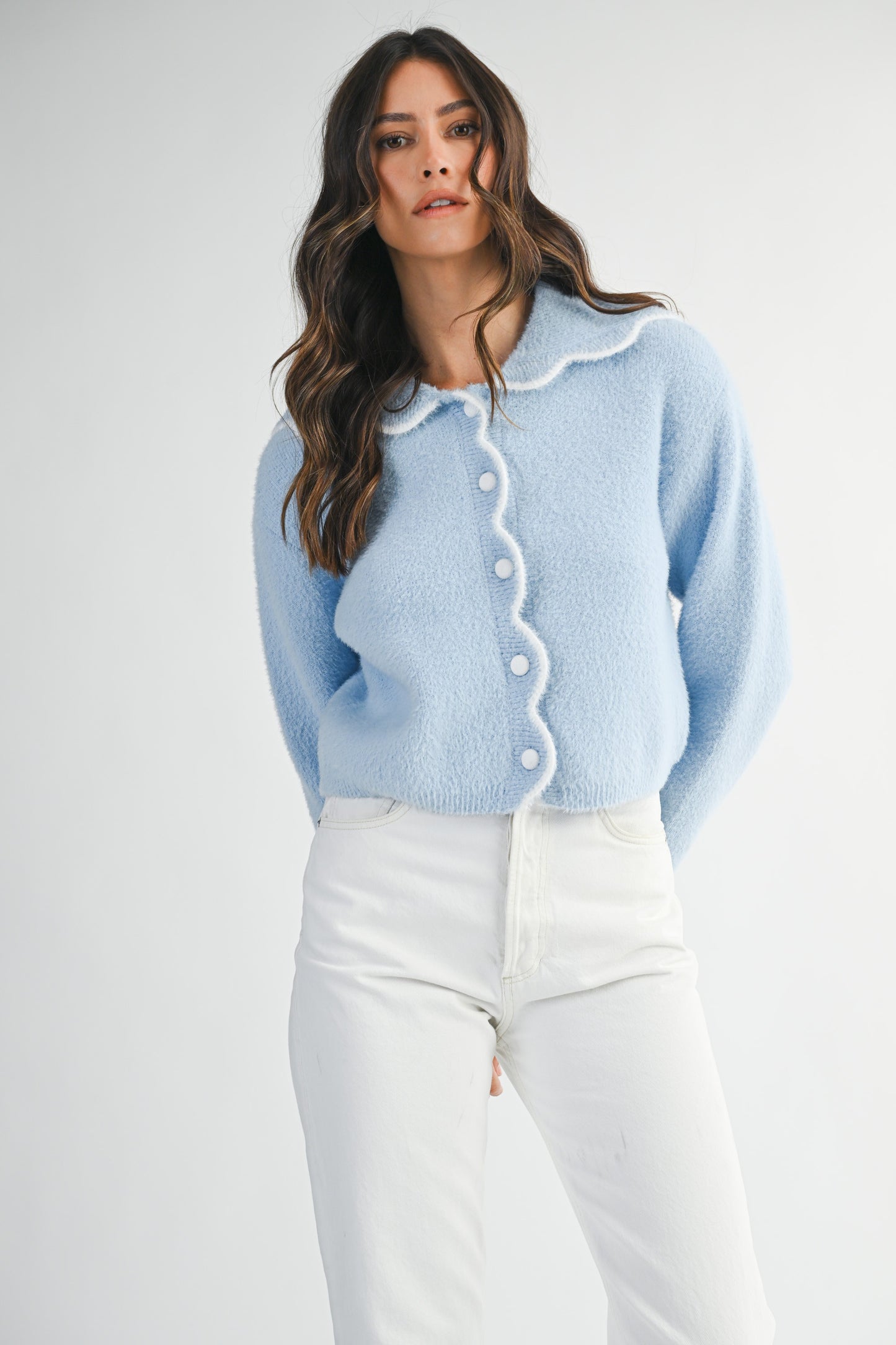 Sally Scallop Edge Collar Cardigan (PRE-ORDER - AVAILABLE 10/24)