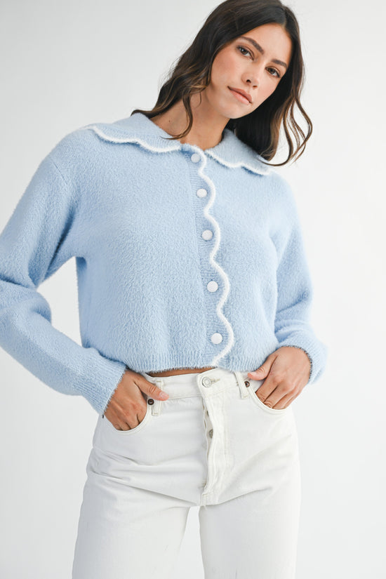 Sally Scallop Edge Collar Cardigan (PRE-ORDER - AVAILABLE 10/24)