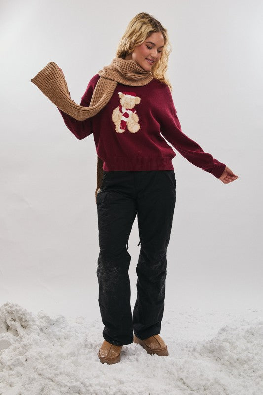 Santa Teddy Bear Graphic Sweater (PRE-ORDER - AVAILABLE 10/24)