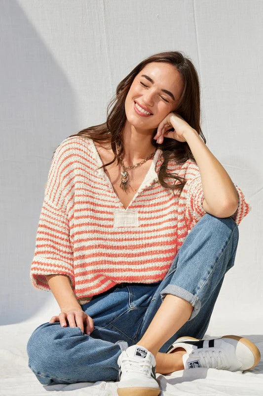 Sunset Stripe Sweater Top