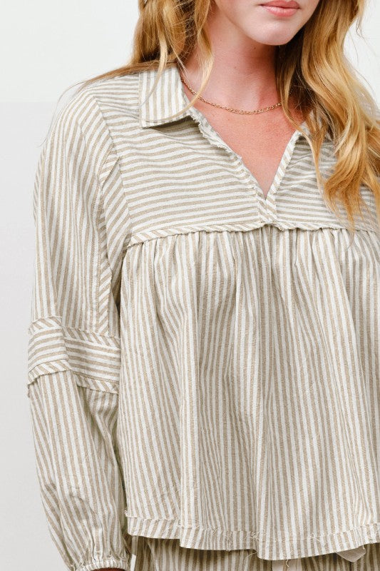 Stella Striped Long Sleeve Blouse